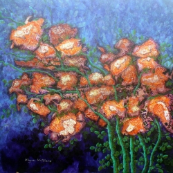 Wild Honey Blossoms By Wayne Williams, 30 x 30, acrylic