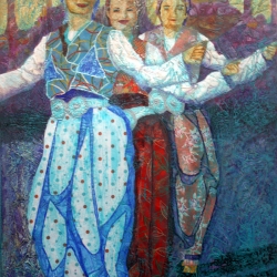 Turkish Dancers (Kusadashi, Turkey), painting by Wayne Williams
