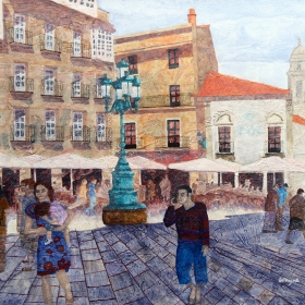 Sunday in Vigo (Spain), 24 x 36, Acrylic